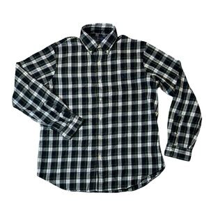 Polo Ralph Lauren mens L Large green plaid classic fit performance flannel shirt